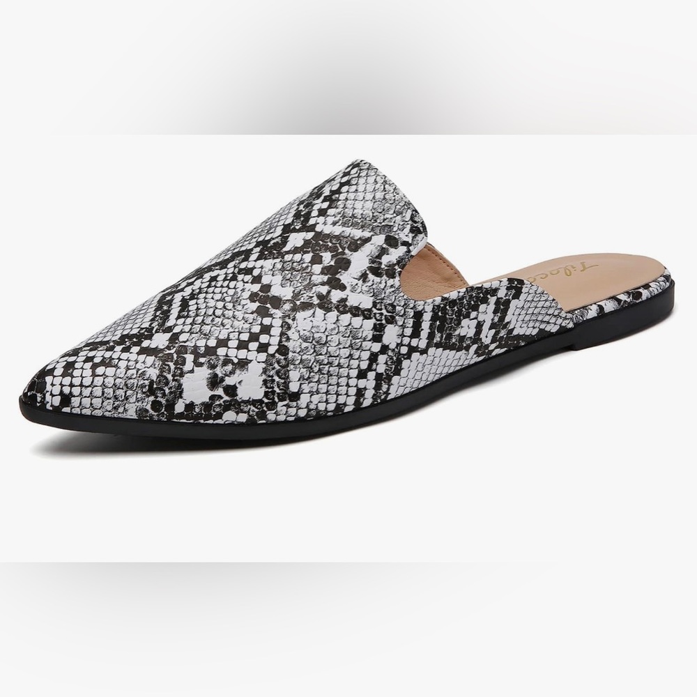 Tilocow Snakeskin Mules for Women Flats Slip On Backless size 9.5 NEW